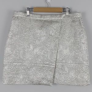 J. Crew textured skirt (creamy / metallic silver)